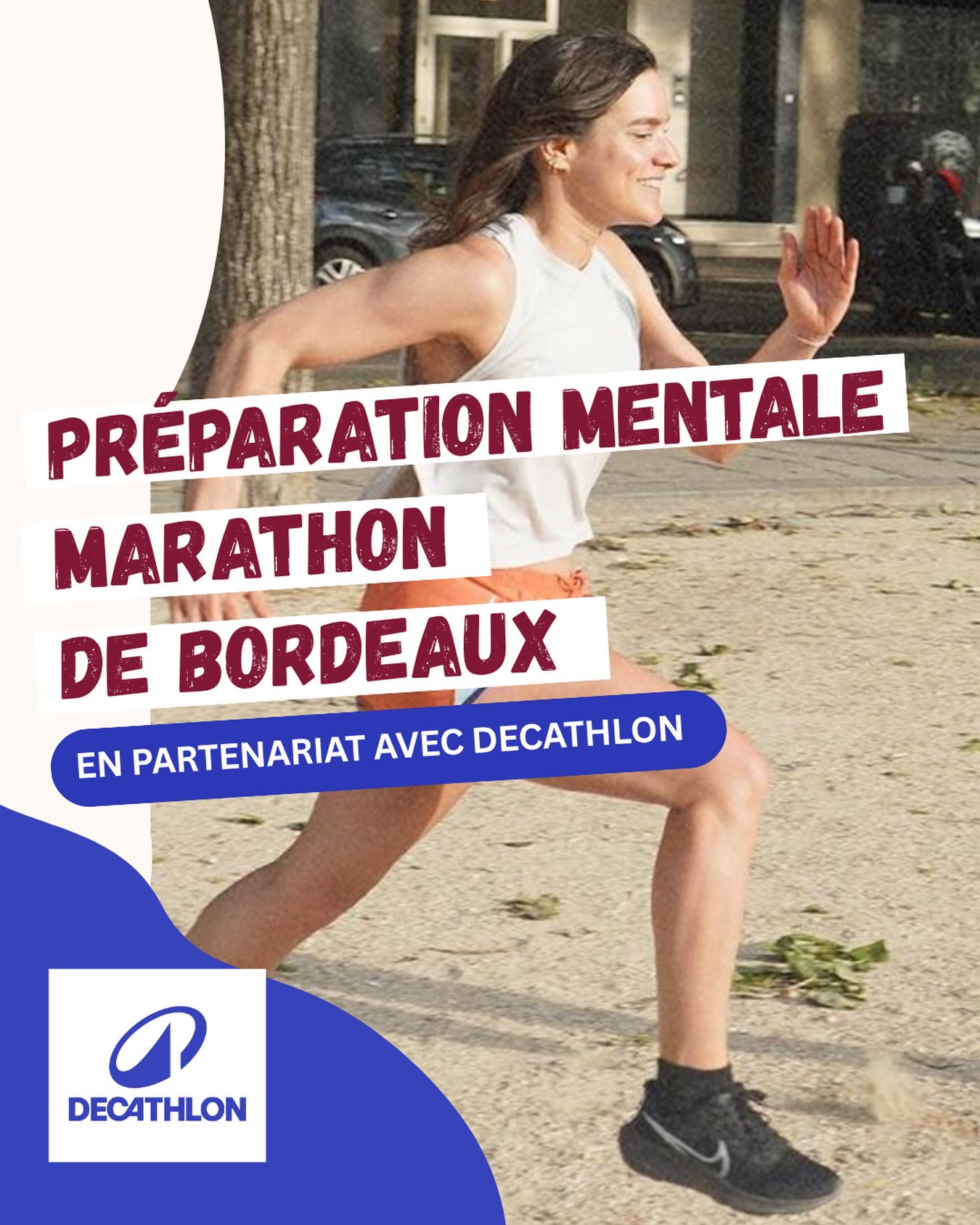 Et si on entraînait aussi notre mental avant le Marathon de Bordeaux ? 🧠🏃‍♀️  Je suis ravie de vous annoncer que je renouvelle mon partenariat avec @decathlon Bordeaux à l’occasion du @bordeaux.marathon le 8 novembre.  Parce qu’on parle beaucoup de kilomètres, de fractionnés, d’allure, de ravitaillement… mais moins de ce qui se passe dans notre tête.  Et pourtant, le mental fait tout autant partie de la course :  Le doute sur la ligne de départ
La peur de se blesser
Le fameux mur du 35e km
Le regard des autres
Les « et si… »  ☝🏼La préparation mentale, c’est justement comprendre comment on fonctionne pour faire appel à des outils adaptés à nos besoins afin que la tête devienne une alliée, et non plus un frein !  Et c’est pour vous partager ces outils que j’ai le plaisir de vous proposer 3 ateliers de préparation mentale avec Decathlon Bordeaux de Ste Catherine : 3 dates, 3 thématiques selon votre profil pour vous donner les clés pour vivre votre course dans les meilleures conditions !  ➡️ Save the date :  🏃 Samedi 3 octobre : Vivre son premier marathon
Pour qui ? Les coureurs qui préparent leur premier marathon  🔥 Samedi 17 octobre : Dépasser ses limites
Pour qui ? Les coureurs confirmés qui ont déjà eu l’habitude de faire des semi-marathons, marathons… et veulent chercher la performance  💪 Samedi : 31 octobre : Prendre sa place de runneuse
Pour qui ? Les coureuses qui veulent s’affirmer davantage dans leur pratique de la course à pied  📍Lieu : Decathlon City Bordeaux, 130 rue Ste Catherine  Que vous prépariez votre tout premier marathon, que vous cherchiez à passer un cap ou envie de courir avec plus de confiance : il y a un atelier qui est fait pour vous.  J’ai hâte de vous retrouver 🫶  Les inscriptions sont ouvertes, les liens sont en bio et story. Attention, places sont limitées 👀  #MarathonDeBordeaux #Running #preparationmentale