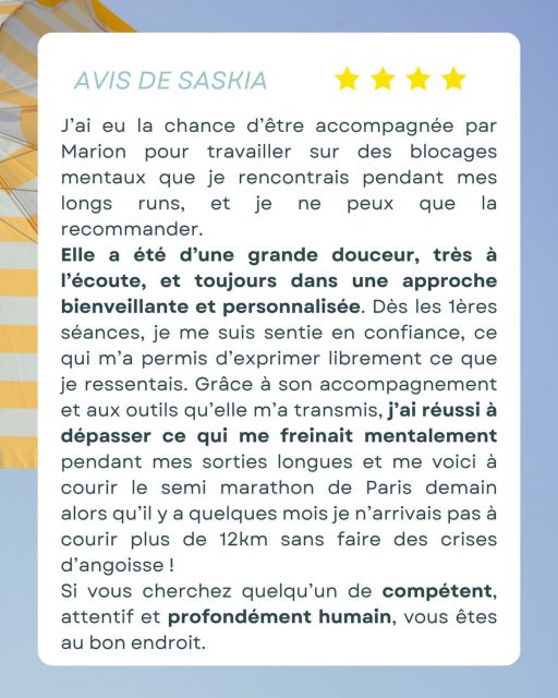 Quel plaisir de vous lire, voir vos évolutions et comment vous cheminez pas à pas au fil de nos accompagnements 🌞💛🦋  #sophrologie #preparationmentale #running #bordeauxmaville #prepamentalesport