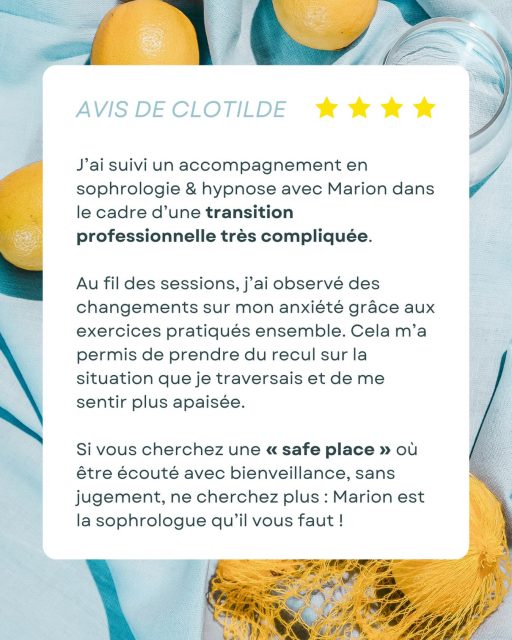 Vous offrir une « safe place » en séance est ce qui me tient le plus à coeur. Merci pour tes mots Clotilde ❤️